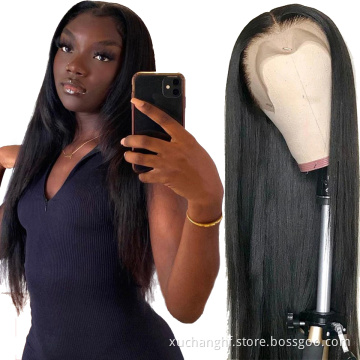Top Quality Brazilian Human Hair Lace Front Wig,Natural Dream Custom Lace Wig,Natural Color Black 30 Inch Straight Wig